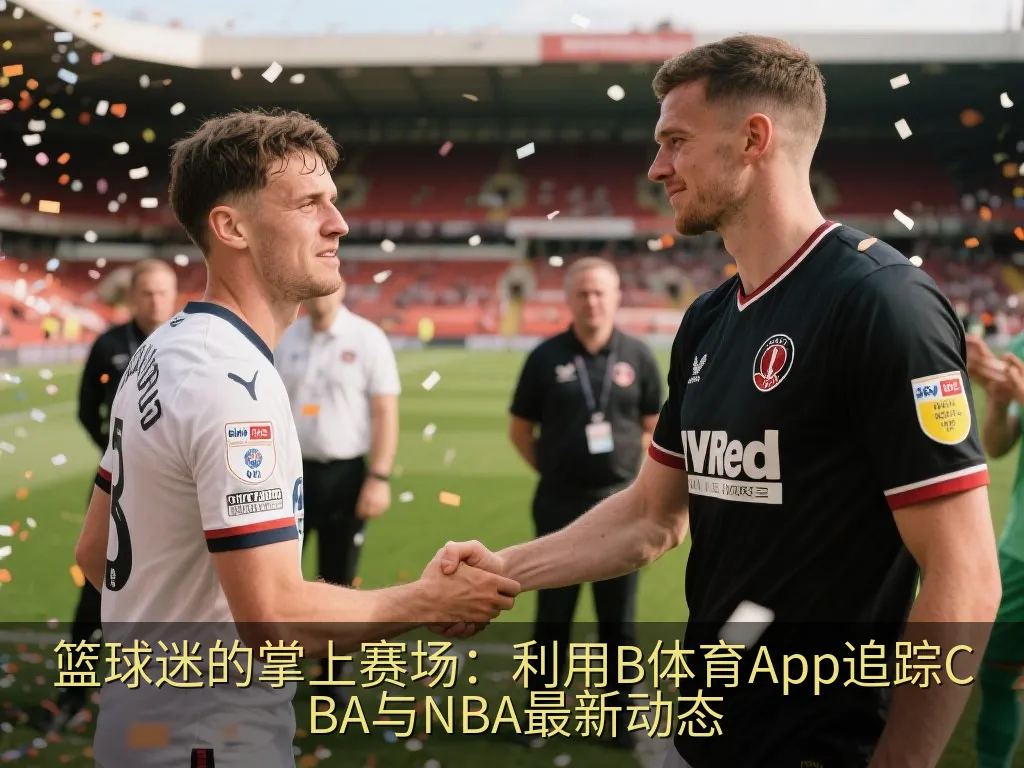 一只手拿着智能手机，屏幕上显示着通用的篮球比赛统计图表，背景是模糊的室内体育馆